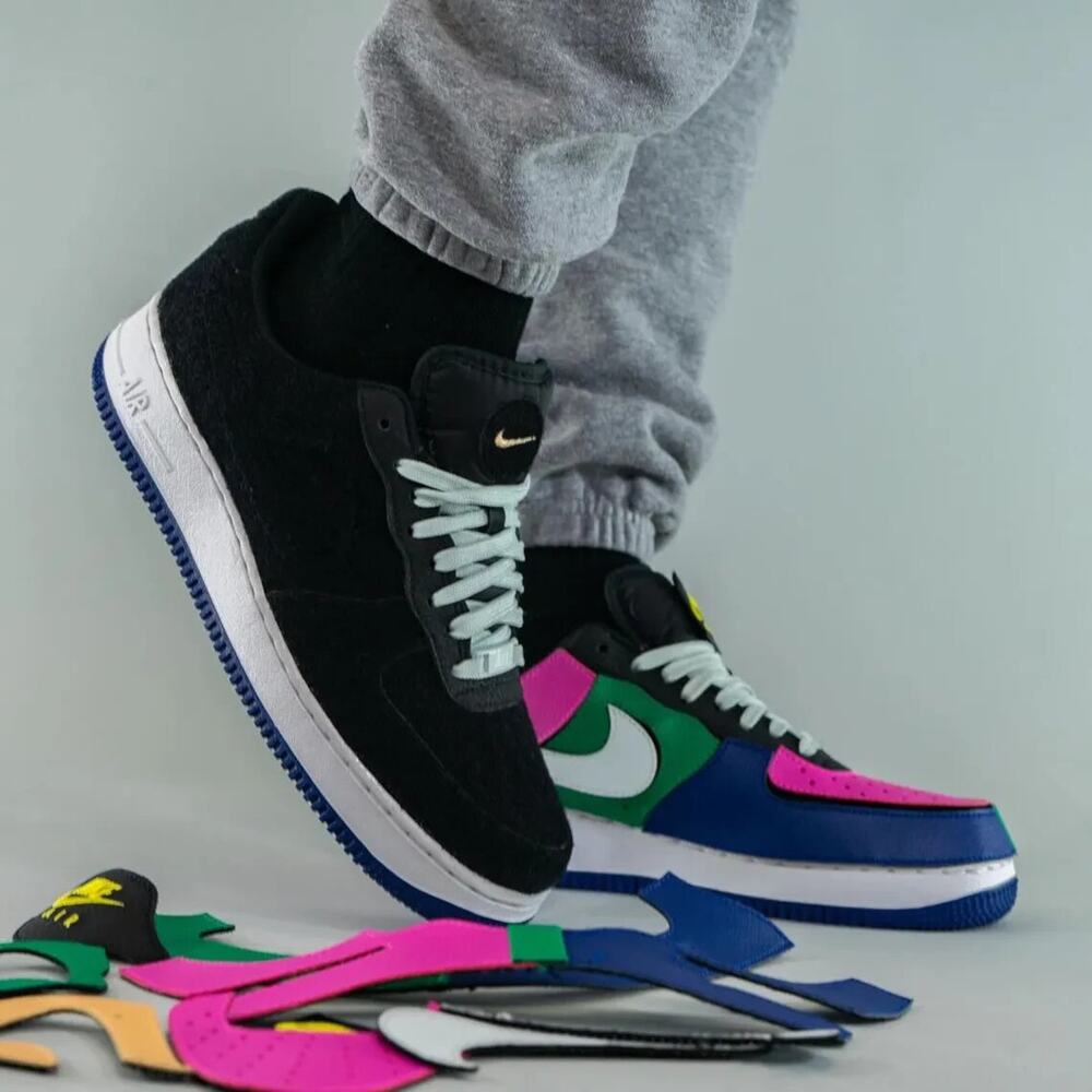 Nike Air Force 1/1 Multi Customizable Sneakers DB2576 Colorblock Shoes US Size 9 - Picture 1 of 16